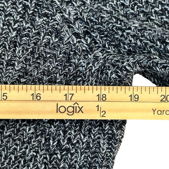 H&M Dark Navy Blue w/White Crew Neck Thick Chunky Warm Fall Winter Sweater Med - Picture 5 of 8